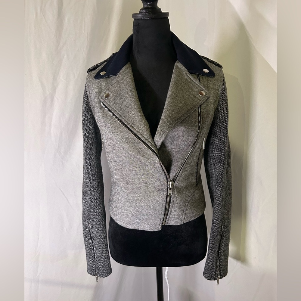 THEORY Moto Gray Biker Jacket
